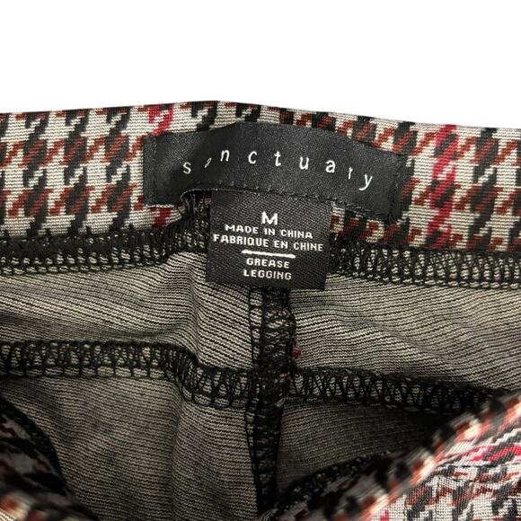 Anthropologie Sanctuary Red Plaid Houndstooth Skinny Pants Womens Medium NWT* - Picture 4 of 10